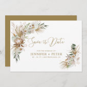 Green & Gold Boho Hochzeit speichern Sie die Datum Save The Date (Vorne/Hinten)