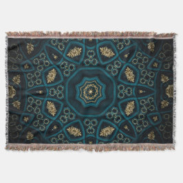 Green Gold Boho Rosette Mandala Decke