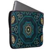 Green Gold Boho Rosette Mandala Laptopschutzhülle (Vorne Rechts)