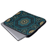 Green Gold Boho Rosette Mandala Laptopschutzhülle (Vorne Knopf)