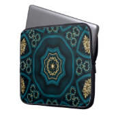 Green Gold Boho Rosette Mandala Laptopschutzhülle (Vorderseite Links)