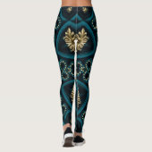Green Gold Boho Rosette Mandala Leggings (Rückseite)