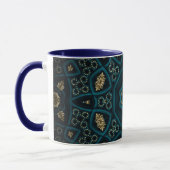 Green Gold Boho Rosette Mandala Tasse (Links)