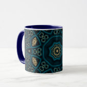 Green Gold Boho Rosette Mandala Tasse (Vorderseite Links)