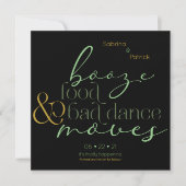 Green Gold Boost Food Bad Dance Save the Date bewe Einladung (Vorderseite)