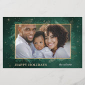 Green Gold Botanic Foto Holiday Card (Vorderseite)