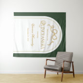 Green Gold Bow Elegantes Quinceanera Foto Hintergr Wandteppich (Beispiel (Horizontal))