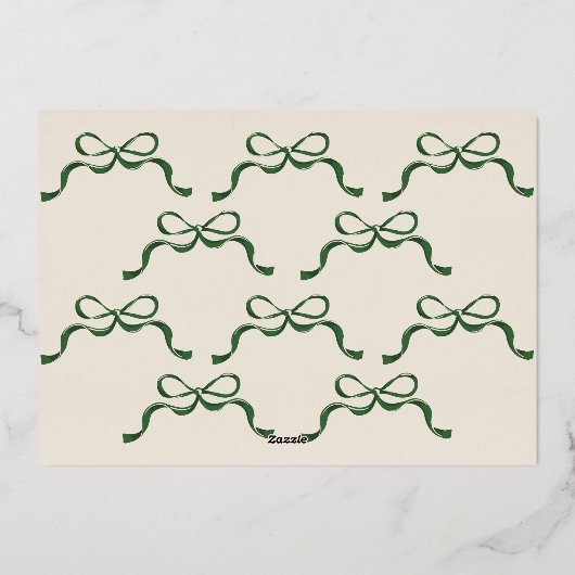 Green & Gold Bow | Glücklichste Feiertage | Ovales (Rückseite)