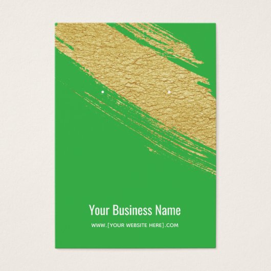 Green Gold Brush Earring Display Cards (Vorderseite)