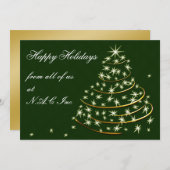 Green Gold-Business-Flat-Karten Feiertagskarte (Vorne/Hinten)