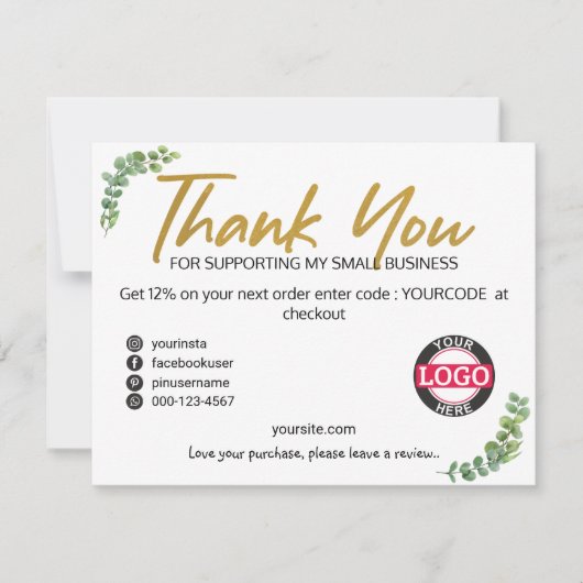 Green Gold Business Packaging Beilagen Karten (Vorderseite)