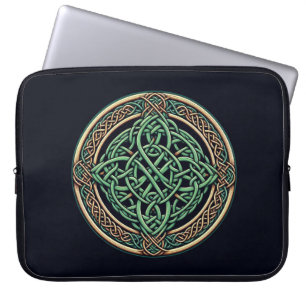 Green & Gold Celtic Knot Laptopschutzhülle