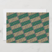 Green & Gold Chalkboard Abschluss Foto Einladung (Rückseite)