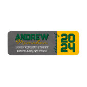 Green & Gold Chalkboard Abschluss Rücksendeadresse (Vorne)