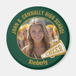 Green Gold Cheerleader Photo High School Magnet