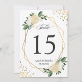 Green Gold Chic Floral Moderne 12x18 Tischnummer (Rückseite)