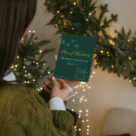 Green & Gold Christian Christmas Card – Matt. 1:21 Feiertagskarte