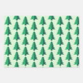 Green Gold Christmas Tree Pattern Geschenkpapier Set (Vorderseite 2)