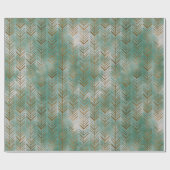 Green & Gold Christmas Trendy Arrow Holiday Geschenkpapier (Flach)