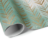 Green & Gold Christmas Trendy Arrow Holiday Geschenkpapier (Rolleneckpunkt)