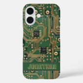 Green Gold Circuit Board Personalisiert Case-Mate iPhone Hülle (Rückseite)
