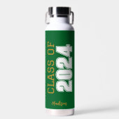 Green Gold Class 2024 Personalisierter Abschluss Trinkflasche (Vorne)