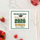 Green Gold Class of 2026 Custom Graduation Party Serviette (Beispiel)