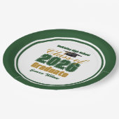 Green Gold Class of 2026 Graduation Party Pappteller (Schrägansicht)