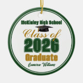 Green Gold Class of 2026 Graduation Photo Keramik Ornament (Vorne)