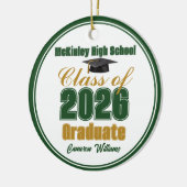 Green Gold Class of 2026 Graduation Photo Keramik Ornament (Links)