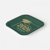 Green & Gold Class Of 2026 Pappteller (Gewinkelt)