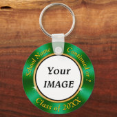Green Gold Class Reunion Souvenirs, School Photo Schlüsselanhänger (Vorderseite)