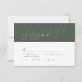 Green & Gold Classic Calligraphy Wedding RSVP (Vorderseite)