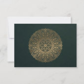 GREEN GOLD CLASSIC VERZIERT MANDALA WEDD RSVP (Rückseite)