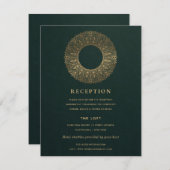 GREEN GOLD CLASSY VERZIERT MANDALA WEDDING REZEPTI BEGLEITKARTE (Vorne/Hinten)