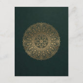 GREEN GOLD CLASSY VERZIERT MANDALA WEDDING REZEPTI BEGLEITKARTE (Rückseite)