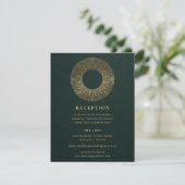 GREEN GOLD CLASSY VERZIERT MANDALA WEDDING REZEPTI BEGLEITKARTE (Stehend Vorderseite)