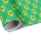 Green & Gold Clover Kleine Raute St. Patrick's Day Geschenkpapier (Rolleneckpunkt)