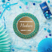 Green Gold Confetti Abschluss Uni Trunk Party Pappteller (Party)