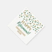 Green Gold Confetti Happy Retirement Serviette (Ecke)