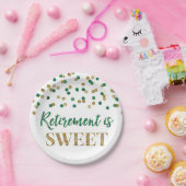 Green Gold Confetti Retirement ist Sweet Pappteller (Party)