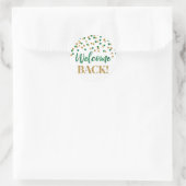 Green Gold Confetti Welcome Back Round Aufkleber (Tasche)