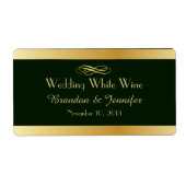 Green & Gold Custom Wedding Mini Wine Labels (Vorne)