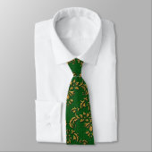Green & Gold Damask Muster Krawatte (Gebunden)