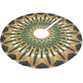 Green Gold Decorative Christmas Tree Skirt Polyester Weihnachtsbaumdecke (Schrägansicht)