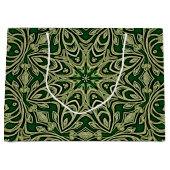 Green Gold Decorative Gift Bag Große Geschenktüte (Vorderseite)