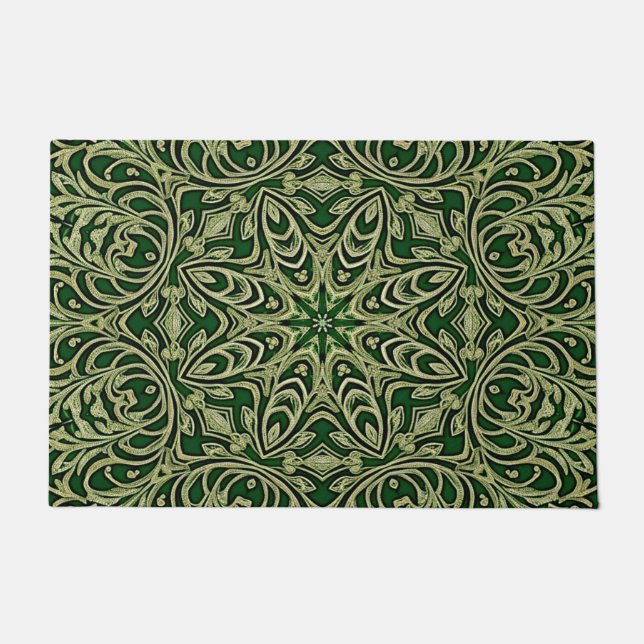 Green Gold Decorative Holiday Doormat Fußmatte (Vorderseite)