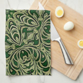 Green Gold Decorative Holiday Kitchen Towel Geschirrtuch (Viertel Falte)