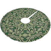 Green Gold Decorative Holiday Tree Skirt Polyester Weihnachtsbaumdecke (Schrägansicht)