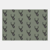 Green Gold Deer Geschenkpapier Set (Vorderseite)